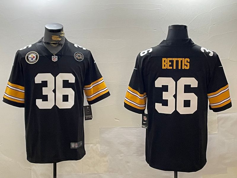 Men Pittsburgh Steelers #36 Bettis Black 2024 Nike Limited NFL Jersey style 12163